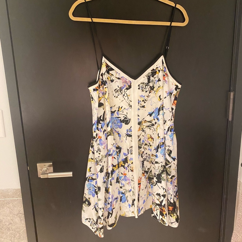 Elizabeth and James black white blue purple floral dress